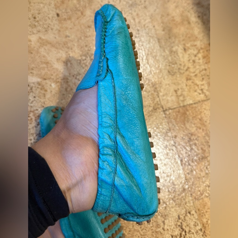 New Chocolat Blu Tara Leather Moccasin Loafer Teal Women’s Shoes Size 9 - Picture 3 of 15